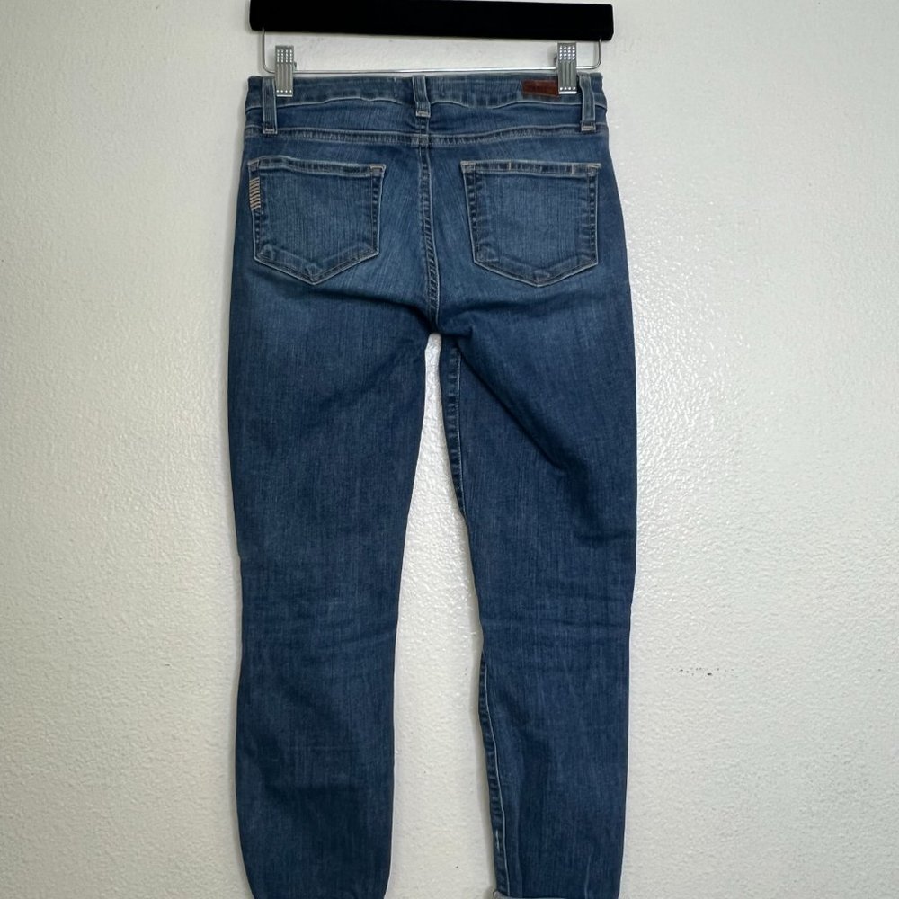 Paige Denim Verdugo Blue Skinny Crop Distressed Jeans in Nathan Destructed - Picture 4 of 6